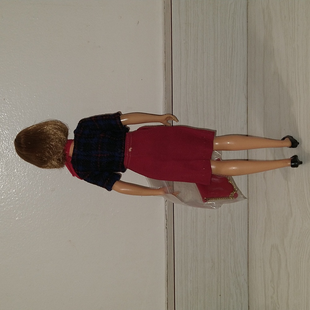 Vintage 1965 Ideal Tammy Walking Her Pet Plaid Top With Charm & Red Pak Skirt - Picture 2 of 10